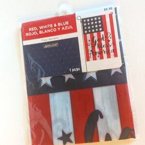 NWT 'God Bless America' 4th July Banner USA Flag Fireworks Michaels Celebrate It